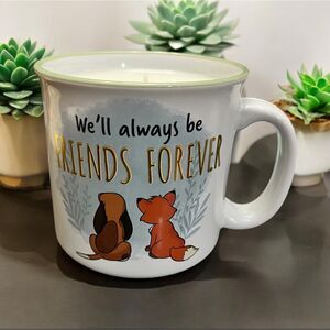 Fox and the Hound Friends Forever Mug Candle 19oz Bonfire Scent Oversized Decor